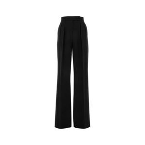 Pianoforte Women Black Stretch Wool Karub Wide-Leg Pantâ